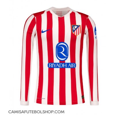Camisa de time de futebol Atletico Madrid Replicas 1º Equipamento 2025-26 Manga Comprida Camisa de time de futebol Atletico Madrid Replicas 1º Equipamento 2025-26 Manga Comprida
